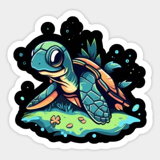 Meet our new favorite sea turtle cartoon character Sticker